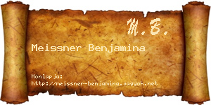Meissner Benjamina névjegykártya